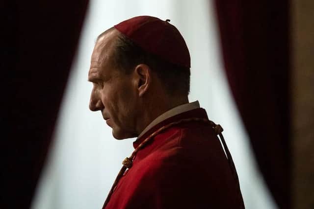 Ralph Fiennes stars as a Cardinal in the film Conclave