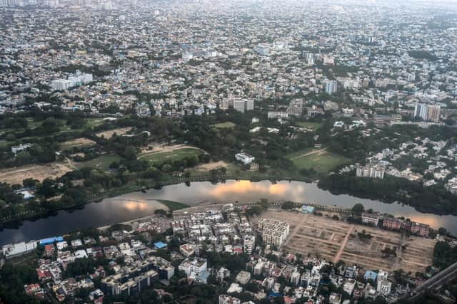 The Adyar river in Chennai, India