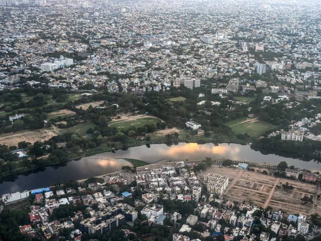 The Adyar river in Chennai, India