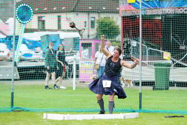 A female competition at the Airth Highland Games in 2024