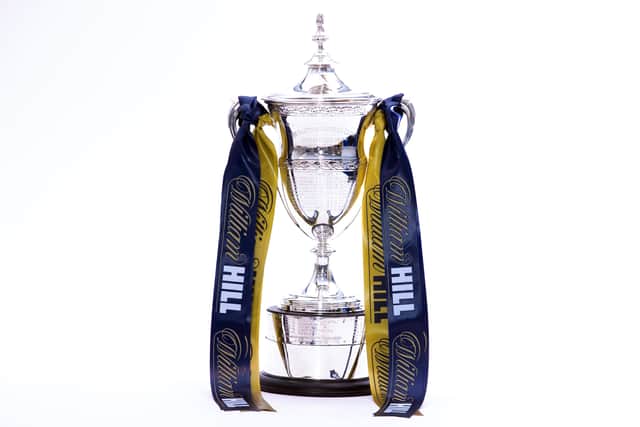 The William Hill Championship Trophy will be transported to either Falkirk Stadium or Livingston's Almondvale at the conclusion of Friday's final league fixtures. (Photo by Alan Harvey / SNS Group)