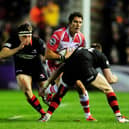 Hamish Watson, left, and Dougie Fife, right, try to stop James Hook of Gloucester during the 2015 European Challenge Cup final at Twickenham Stoop. Gloucester beat Edinburgh 19-13.