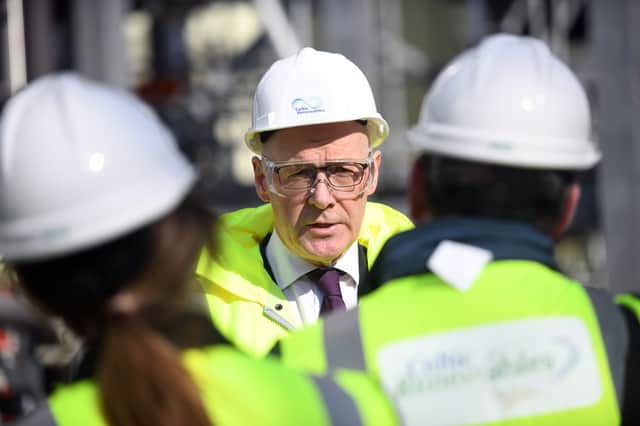 First Minister John Swinney during a visit to Celtic Renewables in Grangemouth in March, for the publication of the Project Willow public information document, a plan for the future of the Grangemouth Industrial Cluster