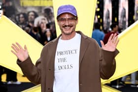 Actor Pedro Pascal wears a 'protect the dolls' t-shirt in support of trans rights (Picture: Gareth Cattermole)