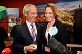 Nigel Farage celebrates with the newly elected Reform MP Sarah Pochin (Picture: Anthony Devlin)