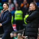 Rangers interim head coach Barry Ferguson and Celtic manager Brendan Rodgers during the previous Old Firm clash at Parkhead in March.  (Photo by Craig Foy / SNS Group)