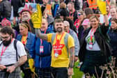 Staff from homeless charity, Cyrenians, encouraged participants along the Edinburgh Kiltwalk route