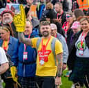 Staff from homeless charity, Cyrenians, encouraged participants along the Edinburgh Kiltwalk route