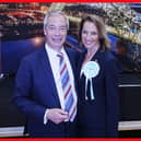 Reform UK's Sarah Pochin and party leader Nigel Farage after the party won the seat in the Runcorn and Helsby by-election