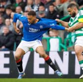 Rangers' Cyriel Dessers and Celtic's Cameron Carter-Vickers in action during the last Old Firm derby at Celtic Park in March.  (Photo by Alan Harvey / SNS Group)