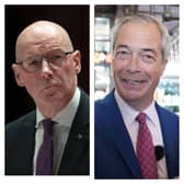 First Minister and SNP leader John Swinney and Reform UK leader Nigel Farage