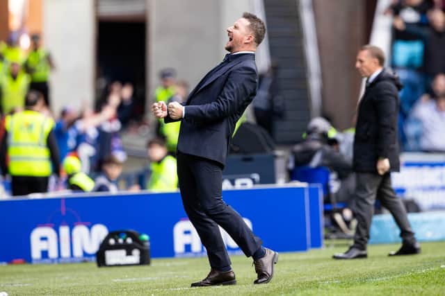 Rangers interim manager Barry Ferguson reacts on the sidelines.