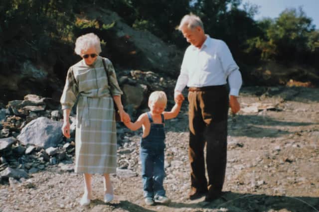 Astrid Larsen's mother Anna Larsen, her son Andreas Moe Larsen and her father Leif Andreas Larsen