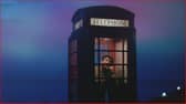 Actor Peter Riegert, who played 'Mac' MacIntyre, inside the famous phone box in the film Local Hero