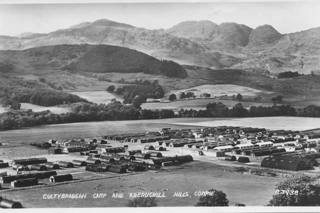 A postcard of Cultybraggan near Comrie, dated 1955. The former POW Camp is now run by the community and is open as a heritage site. The 80th anniversary of VE Day will be marked there this weekend. PIC: Comrie Development Trust.