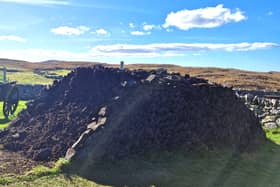 Peat pile on Lewis in the Outer Hebrides 
