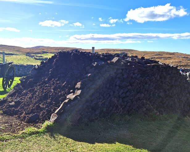 Peat pile on Lewis in the Outer Hebrides 