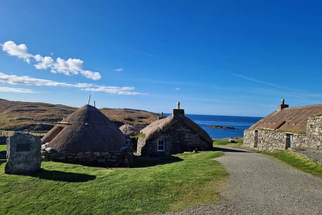 The Gearrannan Blackhouse Village on the Isle of Lewis is a popular tourist spot