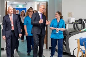 John Swinney, seen on a visit to St John's Hospital in Livingston last year, knows the state of the NHS will be a key election issue (Picture: Jane Barlow/pool)
