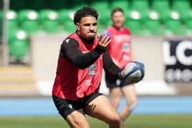 Sione Tuipulotu pictured during a Glasgow Warriors training session at Scotstoun on Monday.