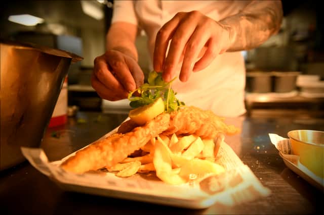 The fish bar serves excellent hearty fare