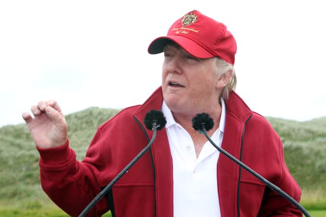 Donald Trump pictured at the opening of Trump International Golf Links in 2012