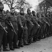 The Home Guard, a civilian militia which supported the Home Forces during World War Two from 1940, in training. The Home Forces mobilised along the coastlines of Britain - including Scotland - in preparation for a feared Nazi invasion.