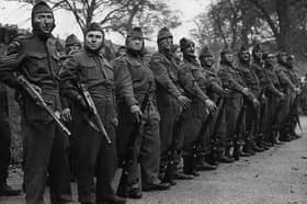 The Home Guard, a civilian militia which supported the Home Forces during World War Two from 1940, in training. The Home Forces mobilised along the coastlines of Britain - including Scotland - in preparation for a feared Nazi invasion.