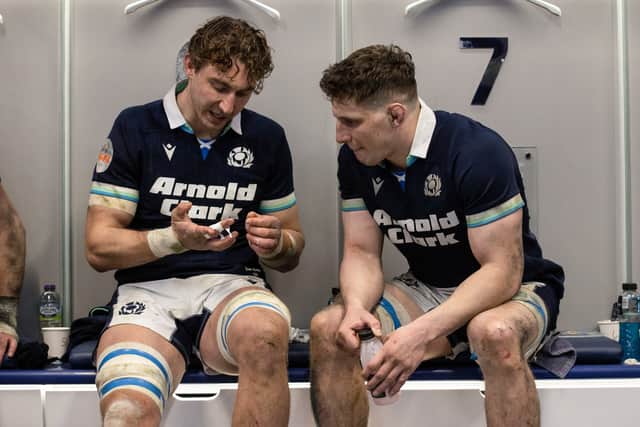 Jamie Ritchie, left, pictured with Rory Darge, started four of Scotland's five Six Nations matches.