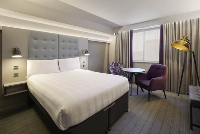 Inside one of the planned rooms for the new Premier Inn at Capital House