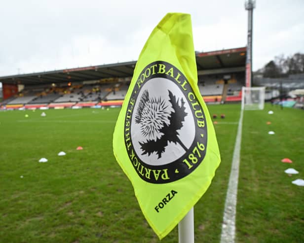 Partick Thistle host Ayr United in the Premiership play-off final first leg at Firhill. (Photo by Rob Casey / SNS Group)