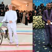 David Byrne at the 2023 Met Gala and Ncuti Gatwa during the 2025 event. 