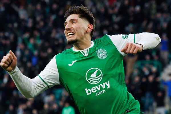Hibs midfielder Nectar Triantis is on the shortlist for Scottish Football Writers' Player of the Year. (Photo by Ross Parker / SNS Group)