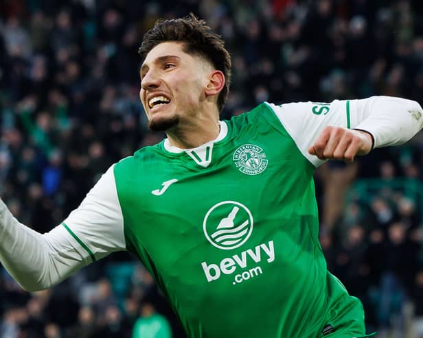 Hibs midfielder Nectar Triantis is on the shortlist for Scottish Football Writers' Player of the Year. (Photo by Ross Parker / SNS Group)