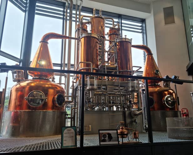 The shiny new stills at the Edinburgh Gin distillery