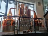 The shiny new stills at the Edinburgh Gin distillery