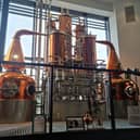 The shiny new stills at the Edinburgh Gin distillery