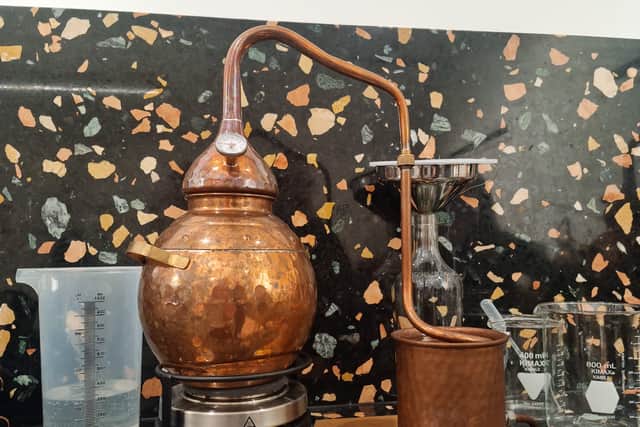 The tiny gin stills at Edinburgh Gin