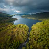 The river Affric running into Loch Beinn a Mheadhoin in Glen Affric, Affric Highlands.