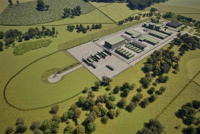 Artist impression of the proposed hydrogen plant next to the river Spey