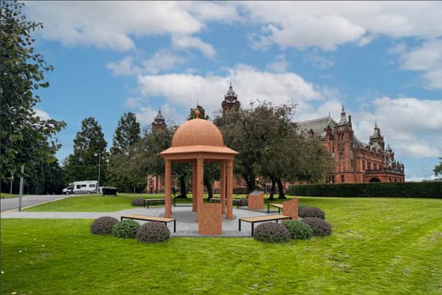 A visualisation of how a British Indian Army memorial at Kelvingrove in Glasgow could look