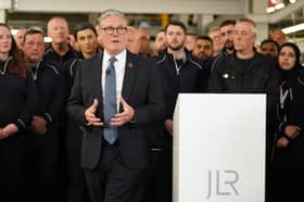 Keir Starmer hailed the US-UK trade deal during a visit to a Jaguar Land Rover factory in Solihull (Picture: Alberto Pezzali/ WPA pool)