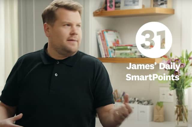 James Corden in a promotional video for WeightWatchers in 2021