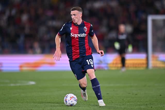 Bologna captain Lewis Ferguson will face AC Milan in a Coppa Italia final dress rehearsal. (Photo by Alessandro Sabattini/Getty Images)