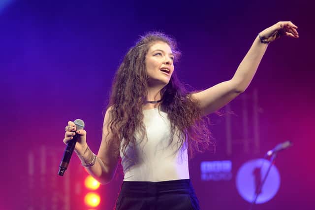 A younger Lorde performing during Radio 1's Big Weekend at Glasgow Green in 2014.