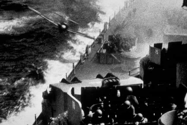 During the Second World War, Stephen Jardine's father witnessed Japanese Kamikaze pilots crashing into Allied ships, killing thousands of people (Picture: Keystone)