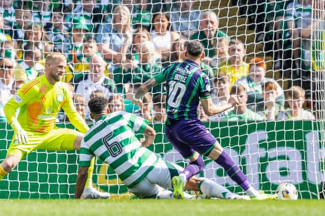 Martin Boyle opened the scoring for Hibs at Celtic Park.