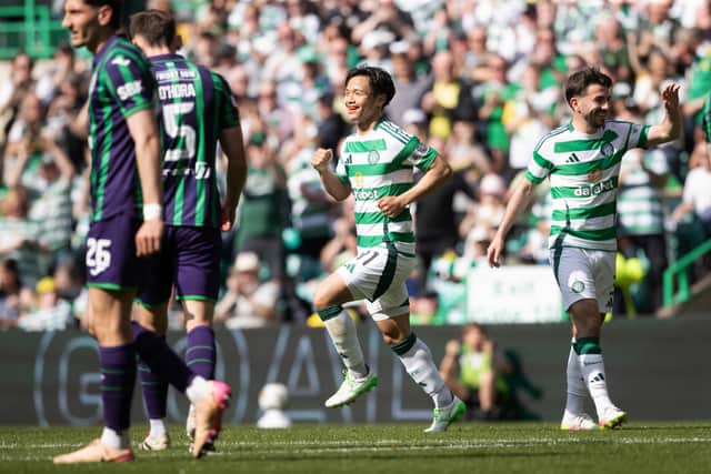 Celtic's impressive midfielder Reo Hatate scored in the 3-1 win over Hibs.