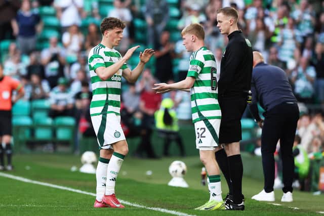 Celtic teenager Sean McArdle comes on for his debut.