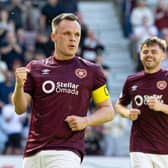 Lawrence Shankland scored twice for Hearts against Motherwell.
